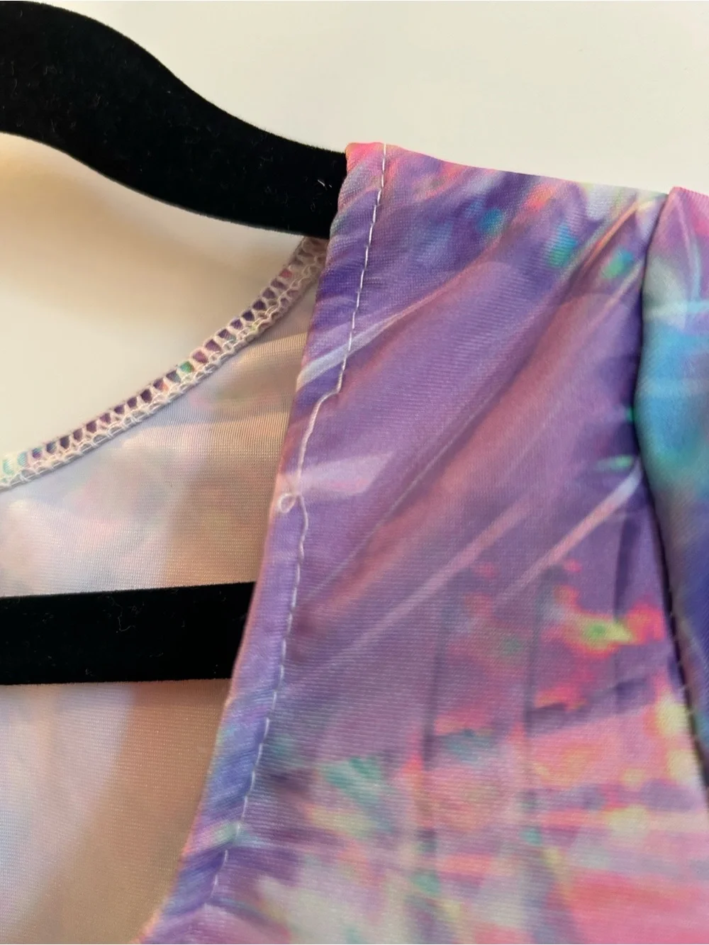 iEFiEL Shimmer Tie-Dye Metallic Girls' Gymnastics Dance Leotard - Teal & Purple